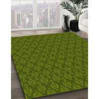 Patterned Dark Forest Green Rug, pat3905yw