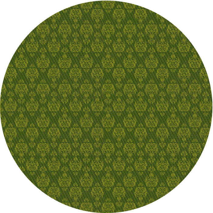 Square Patterned Dark Forest Green Rug, pat3905yw