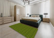 Patterned Dark Forest Green Rug in a Bedroom, pat3905yw