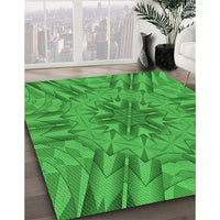 Patterned Green Rug, pat3906grn