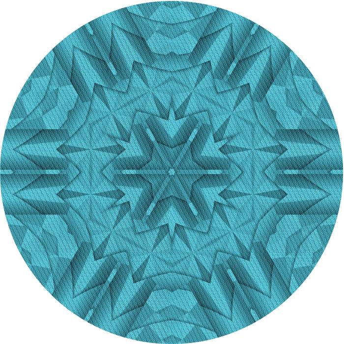 Square Machine Washable Transitional Dark Cyan Green Rug in a Living Room, wshpat3906lblu