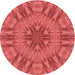 Square Patterned Red Rug, pat3906rd