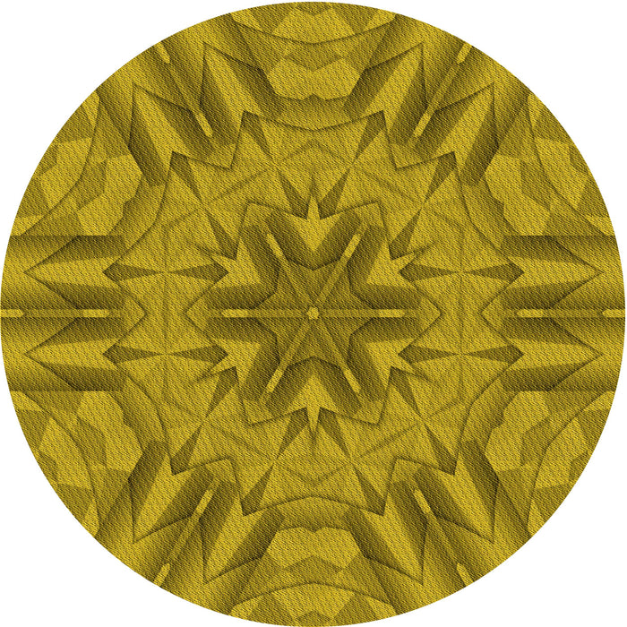 Square Machine Washable Transitional Dark Yellow Green Rug in a Living Room, wshpat3906yw