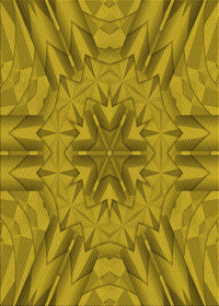 Machine Washable Transitional Dark Yellow Green Rug, wshpat3906yw