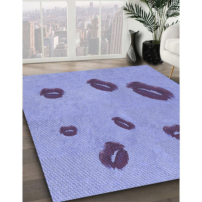 Patterned Jeans Blue Rug in Family Room, pat3907blu