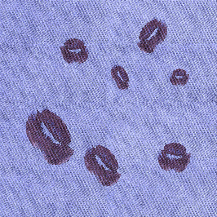 Round Patterned Jeans Blue Rug, pat3907blu