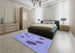 Patterned Jeans Blue Rug in a Bedroom, pat3907blu
