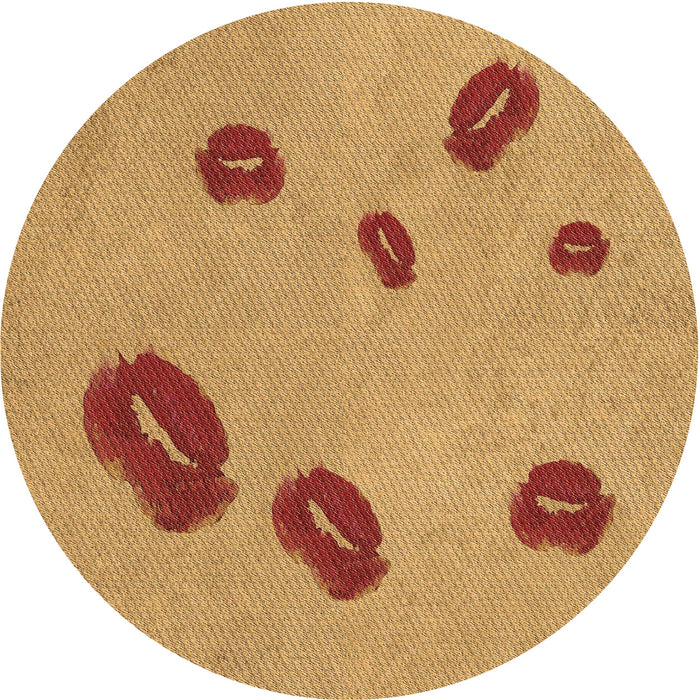 Square Patterned Orange Rug, pat3907brn