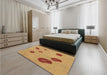 Patterned Orange Rug in a Bedroom, pat3907brn