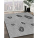 Patterned Cloud Gray Rug in Family Room, pat3907gry