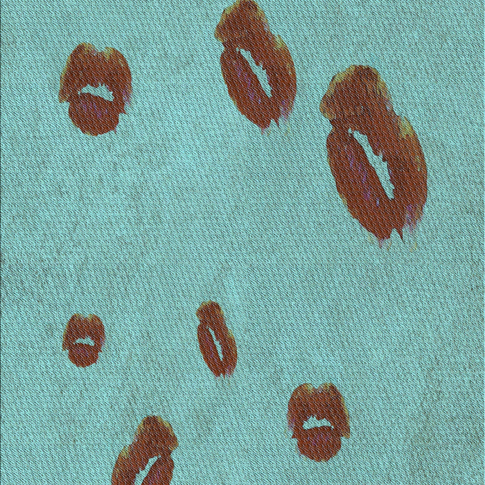 Machine Washable Transitional Green Rug, wshpat3907lblu