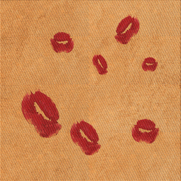 Round Patterned Orange Red Orange Rug, pat3907org