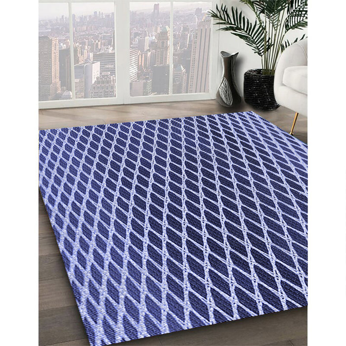 Patterned Denim Dark Blue Rug in Family Room, pat3908blu