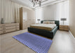 Patterned Denim Dark Blue Rug in a Bedroom, pat3908blu