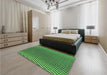 Patterned Deep Emerald Green Rug in a Bedroom, pat3908grn