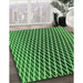 Machine Washable Transitional Deep Emerald Green Rug in a Family Room, wshpat3908grn