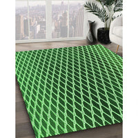 Patterned Deep Emerald Green Rug, pat3908grn