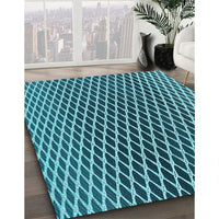 Patterned Diamond Blue Rug, pat3908lblu