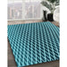 Patterned Diamond Blue Rug in Family Room, pat3908lblu