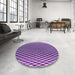 Round Patterned Violet Purple Rug in a Office, pat3908pur