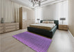 Patterned Violet Purple Rug in a Bedroom, pat3908pur