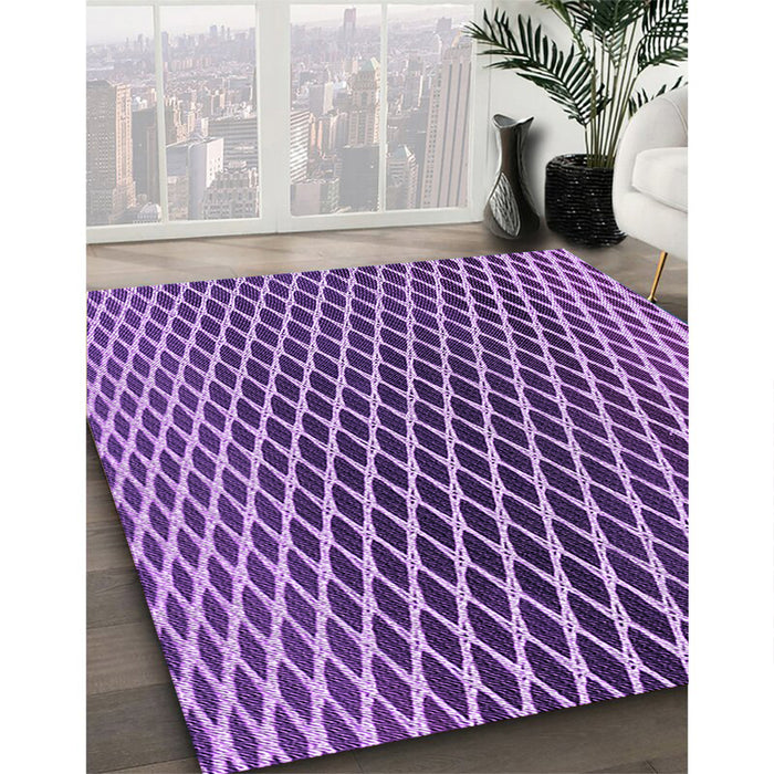 Patterned Violet Purple Rug in Family Room, pat3908pur