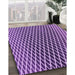 Patterned Violet Purple Rug in Family Room, pat3908pur