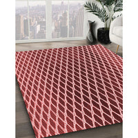 Patterned Cranberry Red Rug, pat3908rd