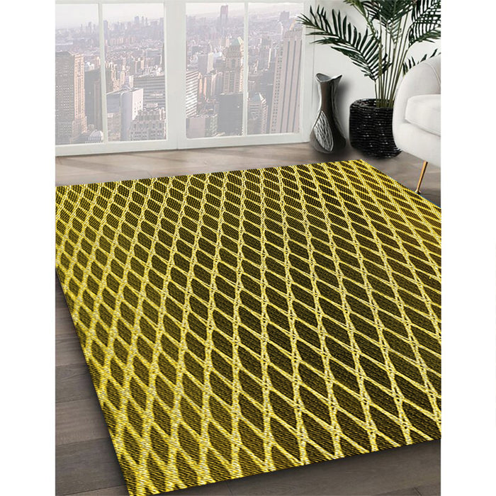 Machine Washable Transitional Golden Brown Yellow Rug in a Family Room, wshpat3908yw