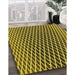 Machine Washable Transitional Golden Brown Yellow Rug in a Family Room, wshpat3908yw