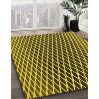 Patterned Golden Brown Yellow Rug, pat3908yw