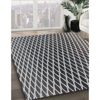 Patterned Gunmetal Green Novelty Rug, pat3908