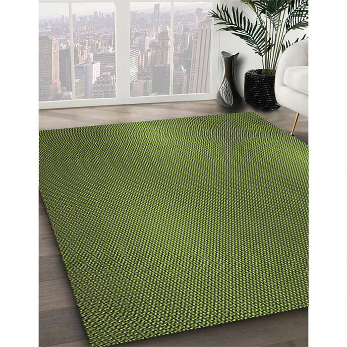 Patterned Pistachio Green Rug in Family Room, pat3909brn