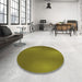 Round Patterned Brown Rug in a Office, pat3909org