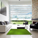 Square Patterned Green Rug in a Living Room, pat3909yw