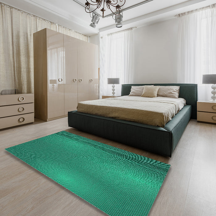 Patterned Spring Green Novelty Rug in a Bedroom, pat3909
