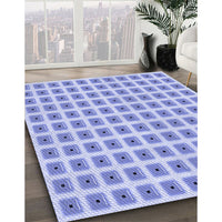 Patterned Light Slate Blue Rug, pat391blu