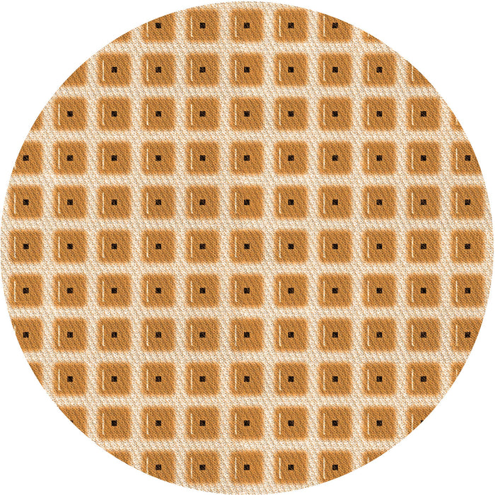 Square Patterned Neon Orange Rug, pat391org