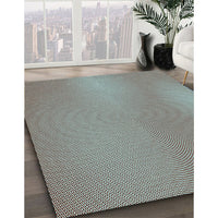 Patterned Cyan Opaque Blue Novelty Rug, pat3910