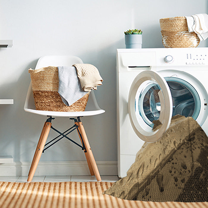 Machine Washable Transitional Metallic Gold Rug in a Washing Machine, wshpat3911brn