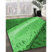 Machine Washable Transitional Green Rug in a Family Room, wshpat3911grn