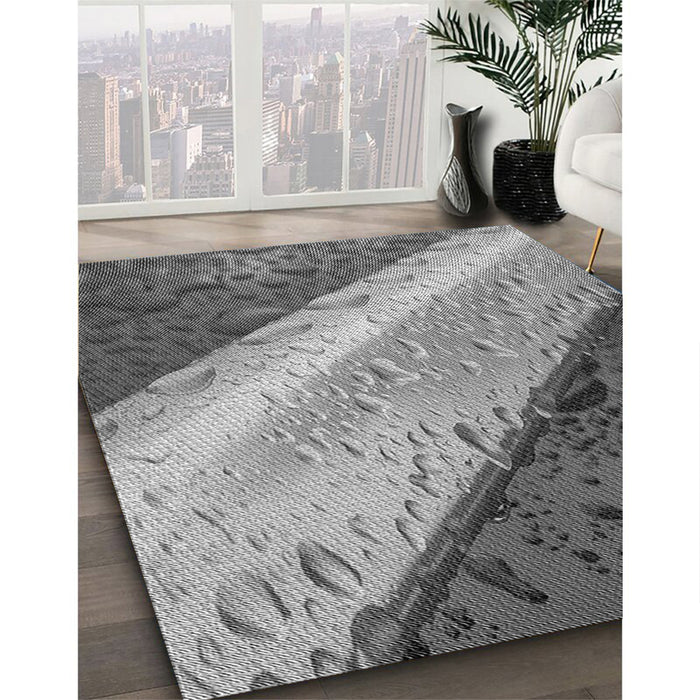 Patterned Dark Gray Rug in Family Room, pat3911gry