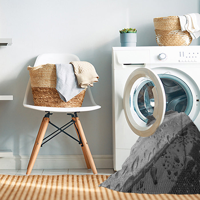 Machine Washable Transitional Dark Gray Rug in a Washing Machine, wshpat3911gry