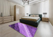 Patterned Purple Rug in a Bedroom, pat3911pur