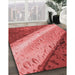 Machine Washable Transitional Red Rug in a Family Room, wshpat3911rd