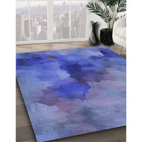 Patterned Sky Blue Rug, pat3912blu