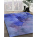 Machine Washable Transitional Sky Blue Rug in a Family Room, wshpat3912blu