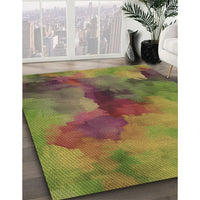 Patterned Dark Golden Brown Rug, pat3912brn