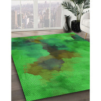 Patterned Lime Green Rug, pat3912grn