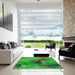 Machine Washable Transitional Lime Green Rug in a Kitchen, wshpat3912grn